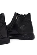 Erkek Siyah Fermuarlı Deri Casual Bot | Derimod