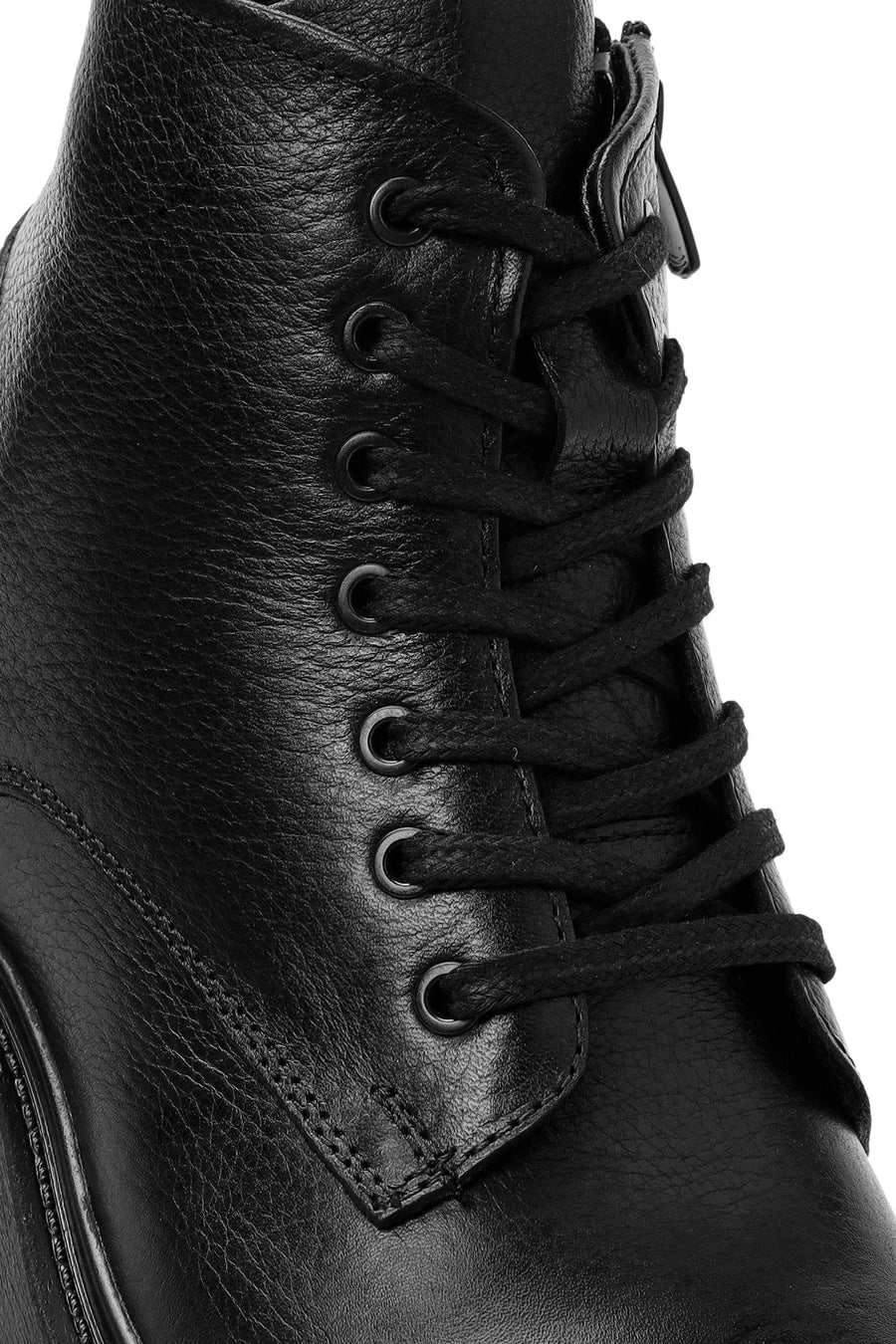 Men's Black Zippered Leather Casual Boots