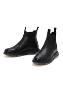 Male Black Leather Casual Chelsea Boots | Derimod