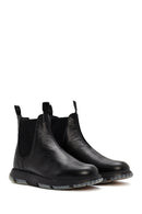 Male Black Leather Casual Chelsea Boots | Derimod