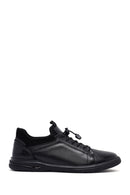 Men's Black Lace-Up Leather Casual Sneakers | Derimod