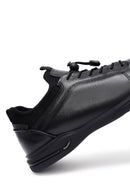Men's Black Lace-Up Leather Casual Sneakers | Derimod