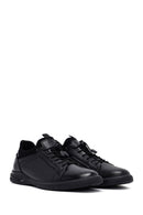 Men's Black Lace-Up Leather Casual Sneakers | Derimod