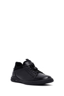 Men's Black Lace-Up Leather Casual Sneakers | Derimod