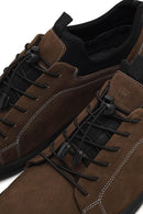 Erkek Taba Bağcıklı Nubuk Deri Casual Sneaker | Derimod