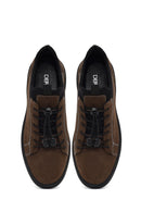 Erkek Taba Bağcıklı Nubuk Deri Casual Sneaker | Derimod