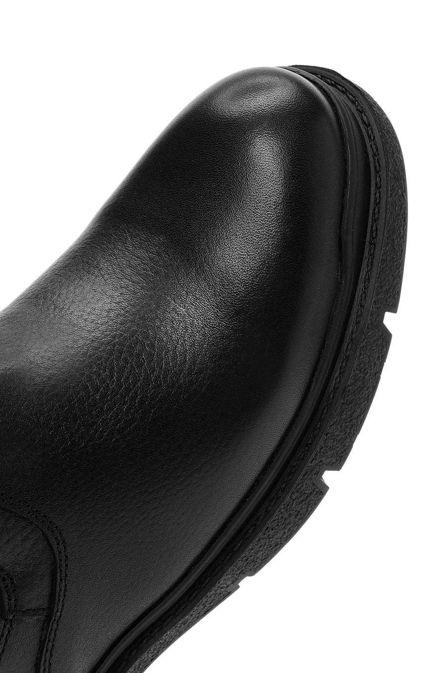 Men's Black Zippered Leather Casual Boots