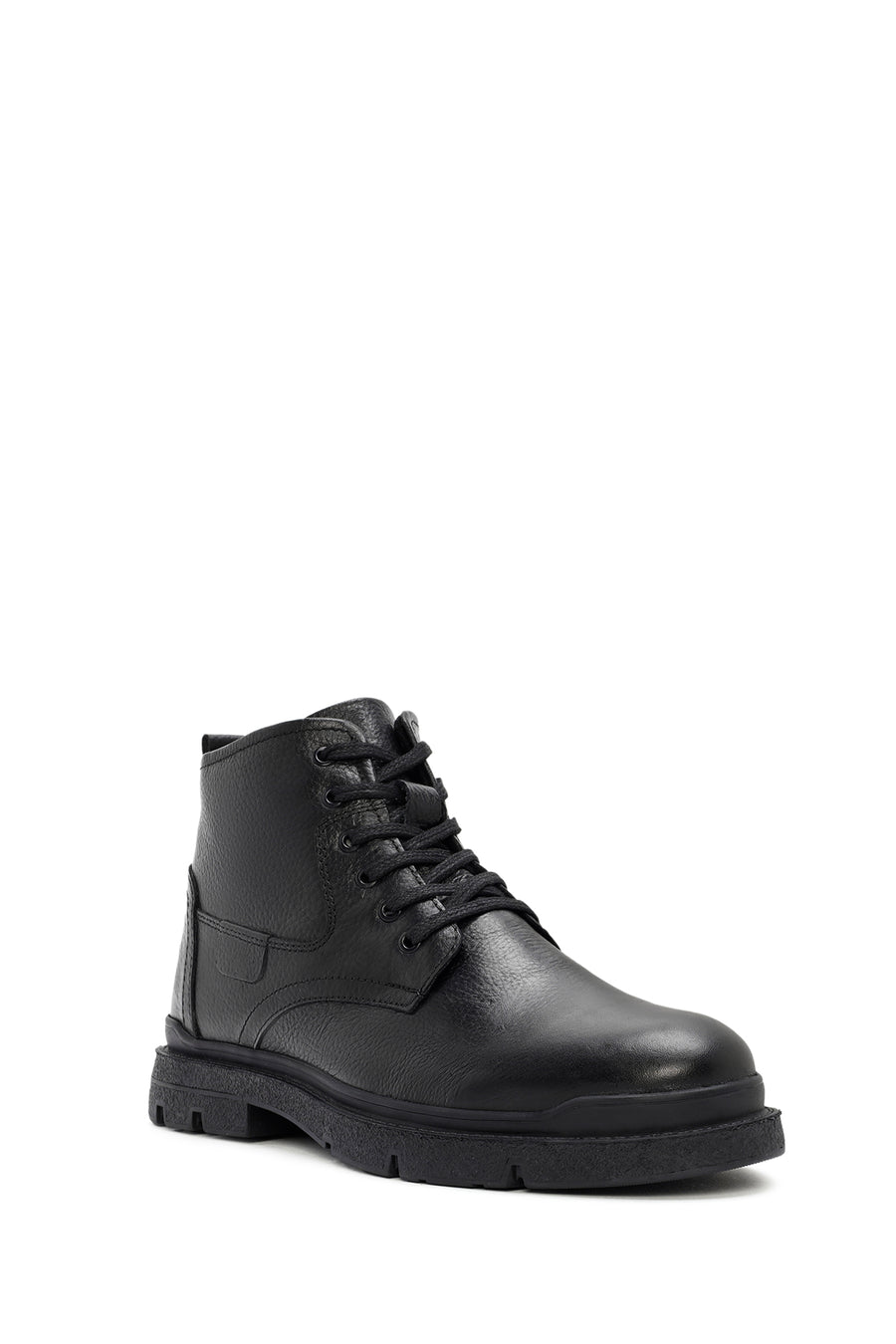 Men's Black Zippered Leather Casual Boots