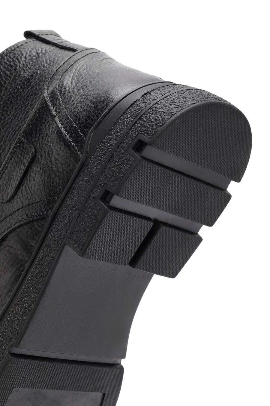 Men's Black Zippered Leather Casual Boots