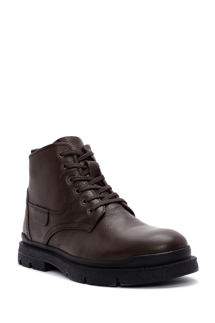 Men's Brown Zippered Leather Casual Boots
