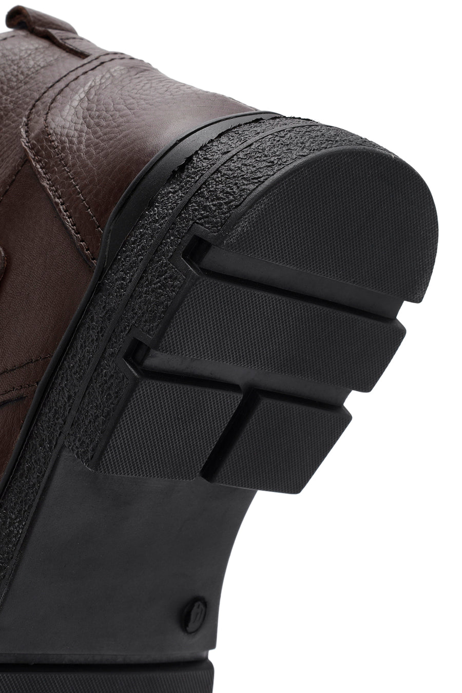 Men's Brown Zippered Leather Casual Boots
