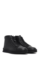 Men's Black Lace-Up Zipper Leather Sports Boots | Derimod