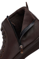 Men's Brown Lace-Up Zipper Leather Sports Boots | Derimod