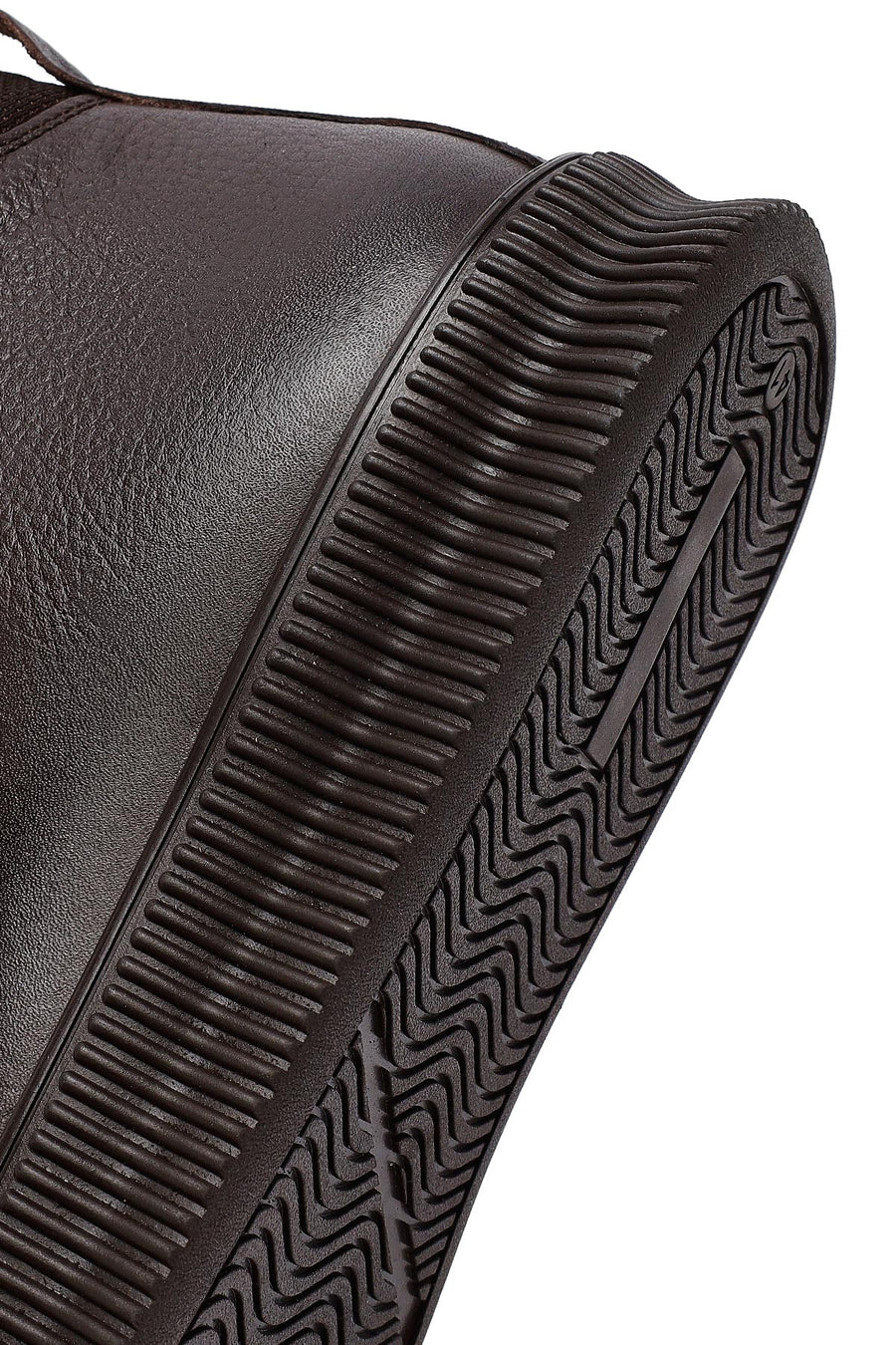Men's Brown Lace-Up Zipper Leather Sports Boots