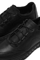 Men's Black Lace-Up Thick-Soled Leather Casual Sneaker | Derimod