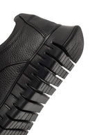 Men's Black Lace-Up Thick-Soled Leather Casual Sneaker | Derimod