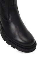 Men's Black Zippered Leather Casual Boot | Derimod
