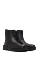 Men's Black Zippered Leather Casual Boot | Derimod