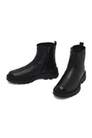 Men's Black Zippered Leather Casual Boot | Derimod