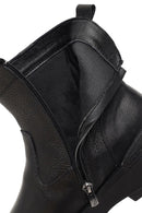 Men's Black Zippered Leather Casual Boot | Derimod