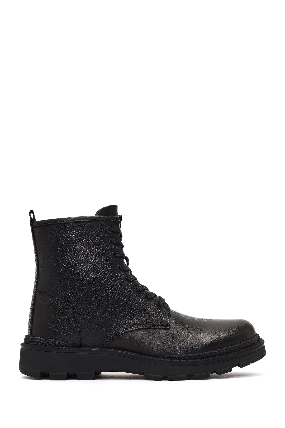 Men's Black Lace-Up Zipper Leather Casual Boot 25WFD681114 | Derimod
