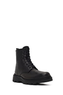 Men's Black Lace-Up Zipper Leather Casual Boot | Derimod
