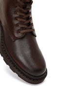 Erkek Kahverengi Bağcıklı Fermuarlı Deri Casual Bot | Derimod