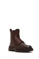 Erkek Kahverengi Bağcıklı Fermuarlı Deri Casual Bot | Derimod