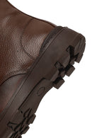 Erkek Kahverengi Bağcıklı Fermuarlı Deri Casual Bot | Derimod