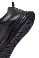 Erkek Siyah Bağcıklı Deri Casual Sneaker | Derimod