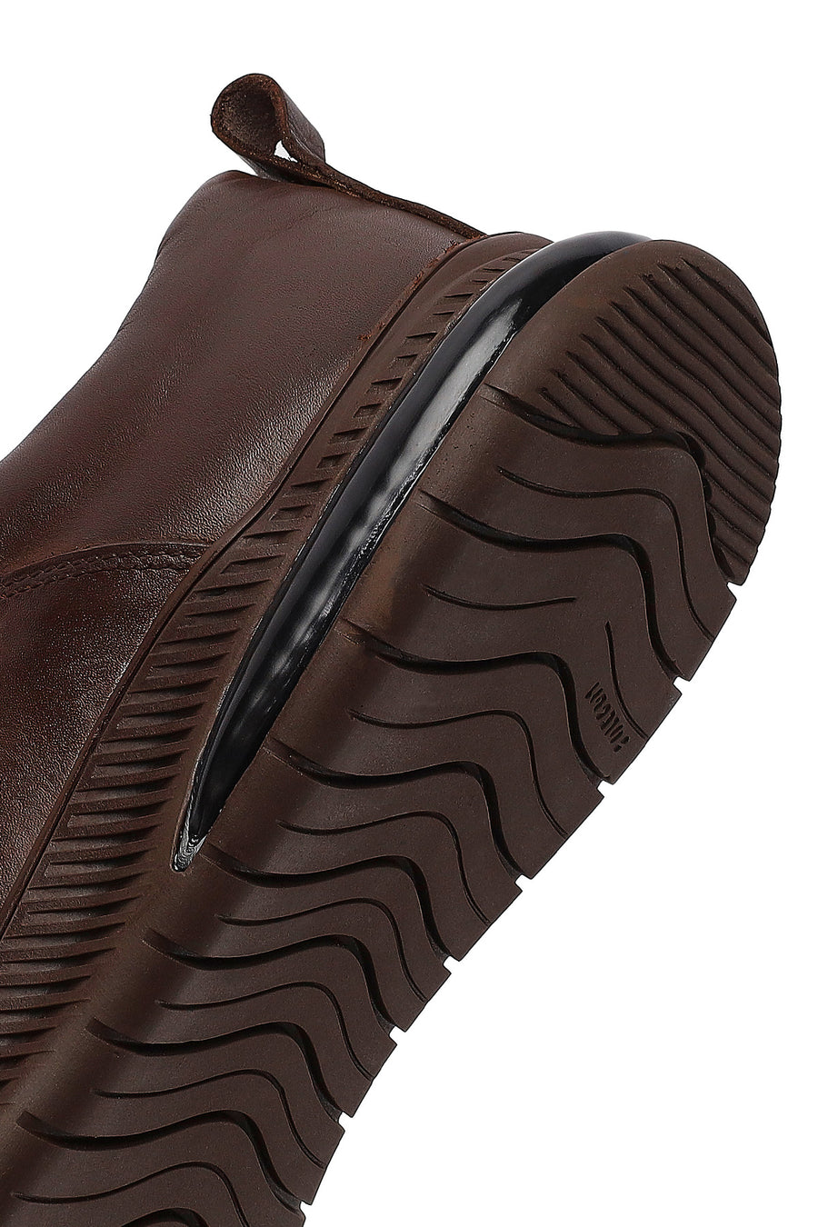 Erkek Kahverengi Bağcıklı Deri Casual Sneaker