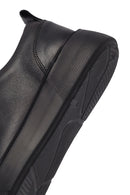 Erkek Siyah Bağcıklı Deri Sneaker | Derimod