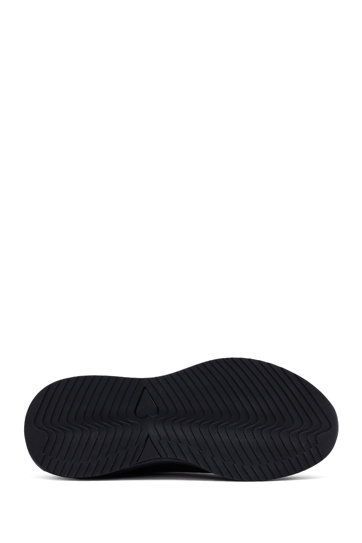 Erkek Siyah Bağcıklı Kalın Tabanlı Deri Casual Sneaker