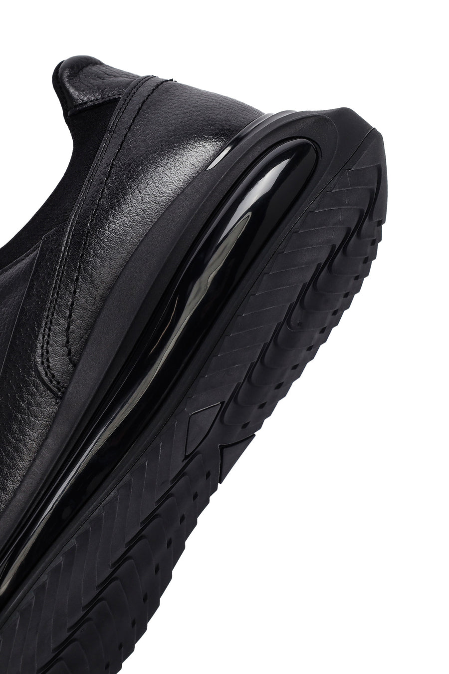 Erkek Siyah Bağcıklı Kalın Tabanlı Deri Casual Sneaker