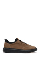Men's Mink Lace-Up Thick-Soled Nubuck Leather Sneaker | Derimod