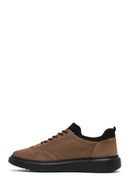 Men's Mink Lace-Up Thick-Soled Nubuck Leather Sneaker | Derimod