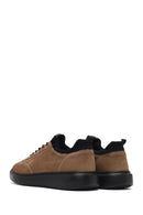 Men's Mink Lace-Up Thick-Soled Nubuck Leather Sneaker | Derimod