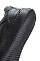 Men's Black Lace-Up Thick Sole Leather Sneakers | Derimod