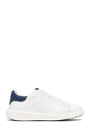 Men's White Lace-Up Thick-Soled Leather Sneakers | Derimod