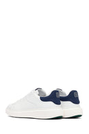 Men's White Lace-Up Thick-Soled Leather Sneakers | Derimod