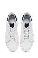 Men's White Lace-Up Thick-Soled Leather Sneakers | Derimod