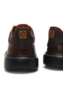 Men's Brown Lace-Up Thick-Soled Leather Sneaker | Derimod