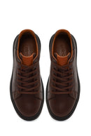 Men's Brown Lace-Up Thick-Soled Leather Sneaker | Derimod