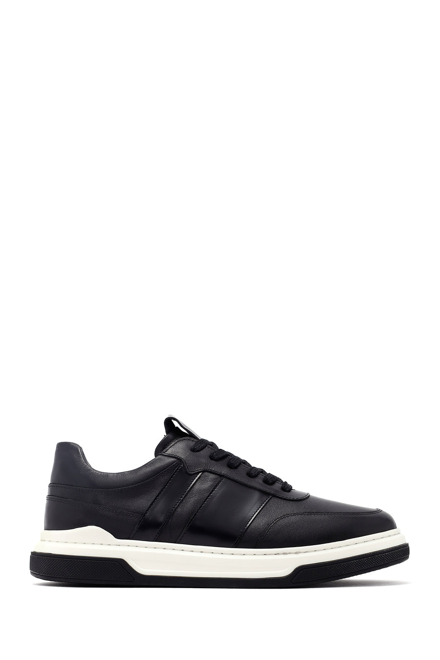 Erkek Siyah Bağcıklı Deri Sneaker 25WFD685418 | Derimod