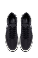 Men's Black Lace Up Leather Sneakers | Derimod