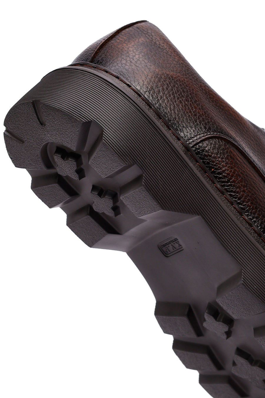 Men's Brown Lace-Up Thick-Soled Leather Casual Shoes