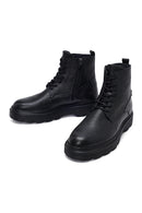 Erkek Siyah Fermuarlı Kalın Tabanlı Deri Bot | Derimod