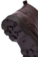 Men's Brown Zippered Thick Sole Leather Boat | Derimod