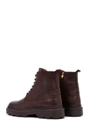 Men's Brown Zippered Thick Sole Leather Boat | Derimod