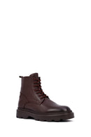 Men's Brown Zippered Thick Sole Leather Boat | Derimod
